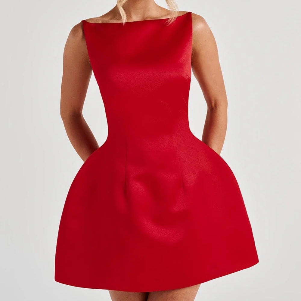 Chic Red A-Line Mini Dress
